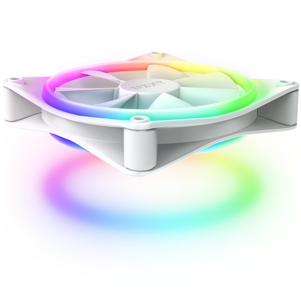F120 RGB Duo Fan viewed from the top down to show RGB - White