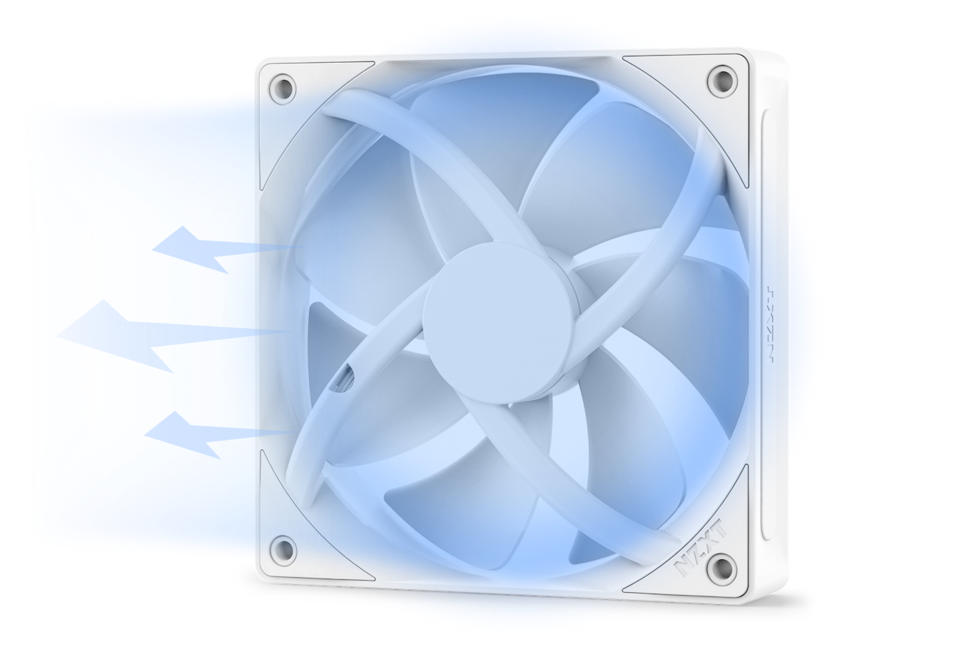 Static Pressure White Fan showing Airflow