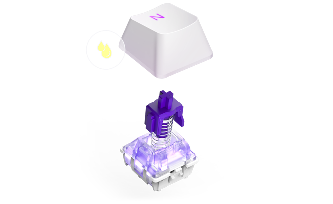 Exploded view of Function 2 Key cap with switch